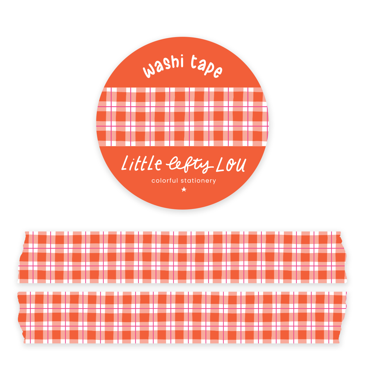 Washi Tape - Orange Plaid - Little Lefty Lou