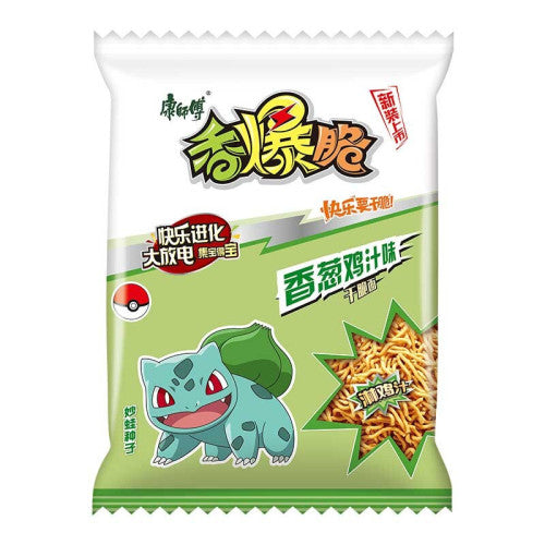 Crispy Pokémon Noodles Snack - Shallot Flavor (Bulbasaur) - THT 10-6-2024