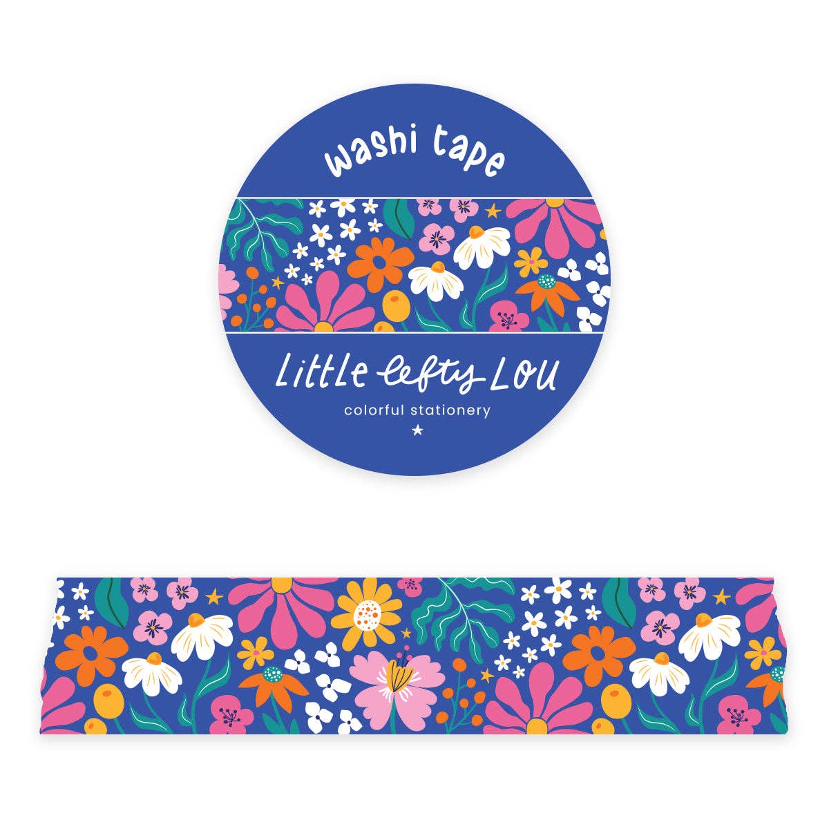 Washi Tape - Blue Flowers - Little Lefty Lou