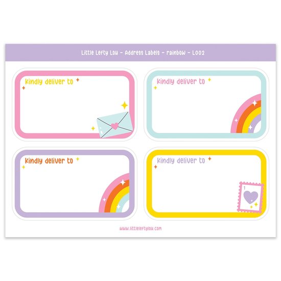 Stickervel met Adreslabel - Rainbow