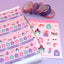 Set van 2 smalle washi tapes - Skulls & Spiders Purple Pink