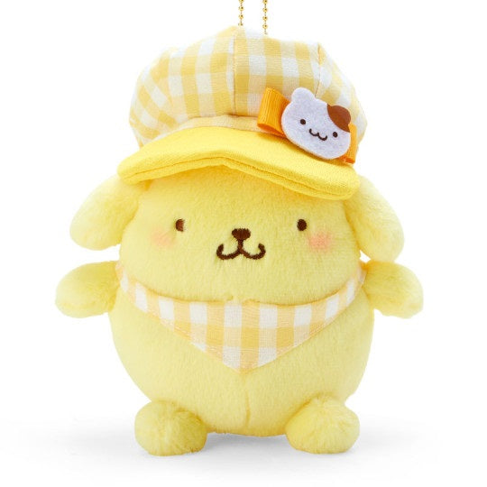 Sanrio Keychain Plush Gingham Casquette - Pompompurin