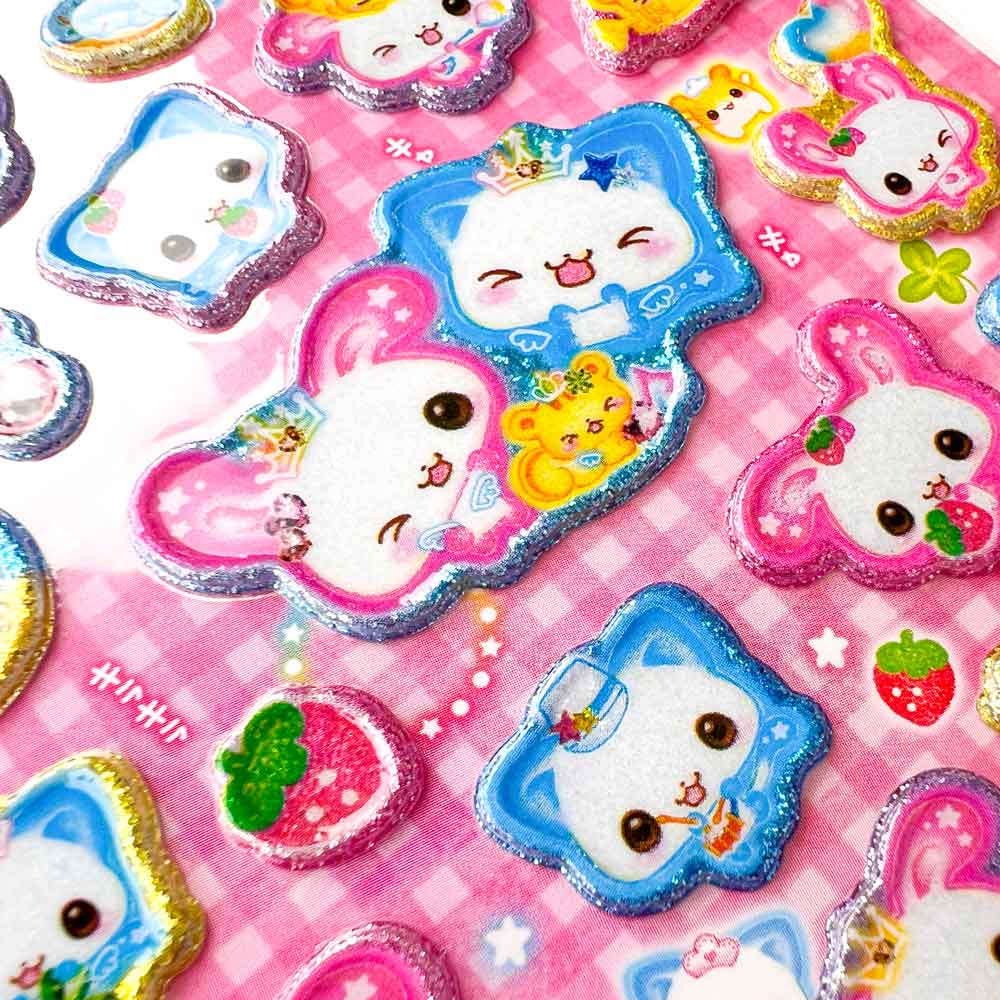 Puffy Glitter Stickervel - Happy March