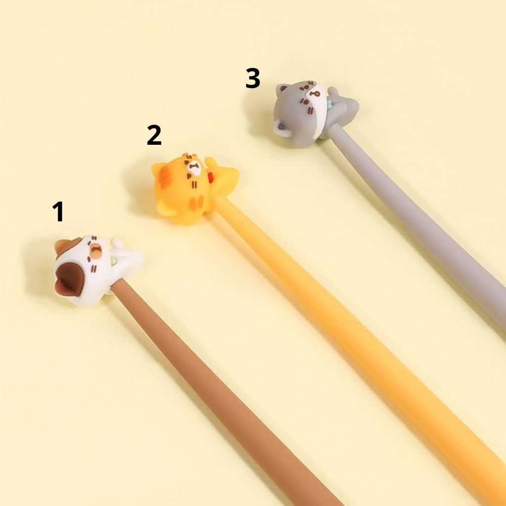 Wobbly Silicone Gel Pen - Chilling Cats