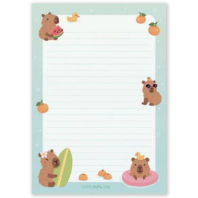 A5 Notepad - Capibara Beach Day (dubbelzijdig)