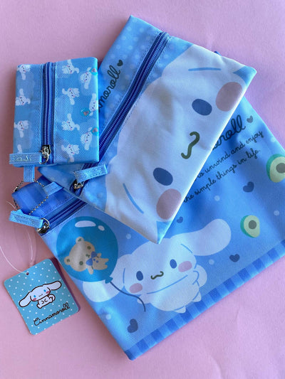 Sanrio Flat Zipper Pouch Set - Cinnamoroll