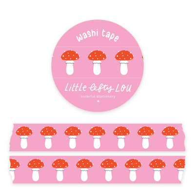 Washi Tape - Mushrooms Pink