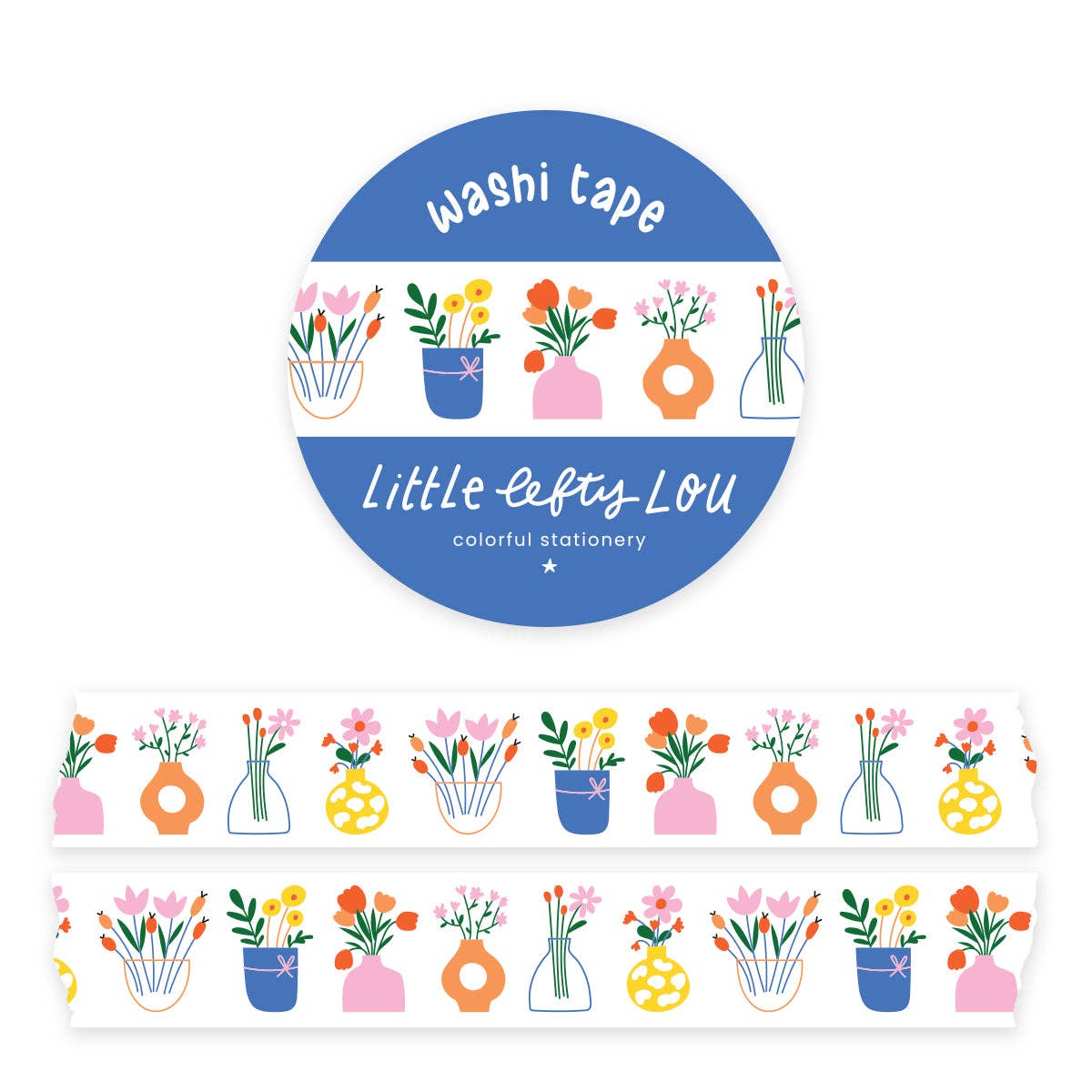 Washi Tape - Flower Vases - Little Lefty Lou