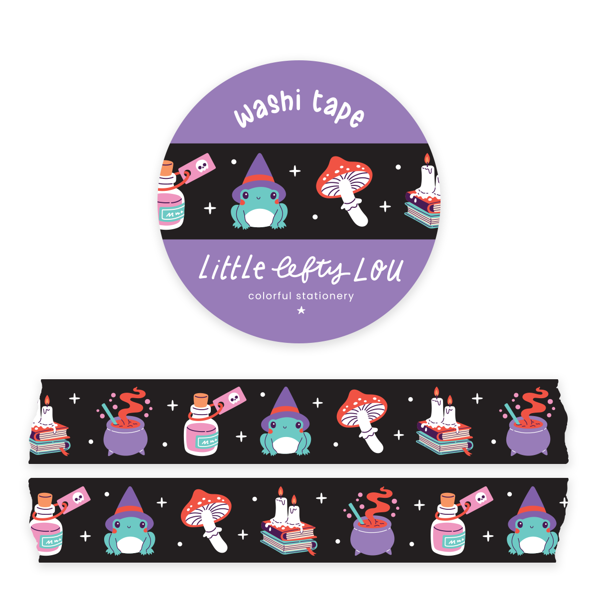 Washi Tape - Witchy Frog Black