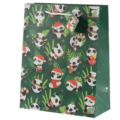 Panda Christmas Large Gift Bag 33x26 cm