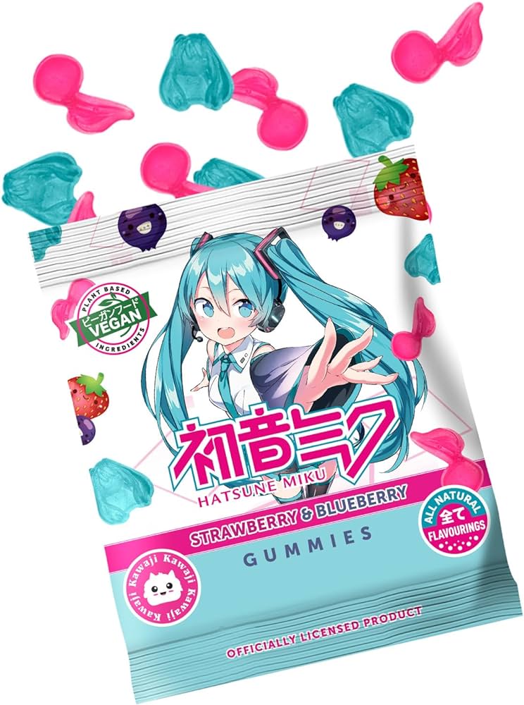 Hatsune Miku Vegan Gummies - Strawberry & Blueberry Flavour - 20 gram