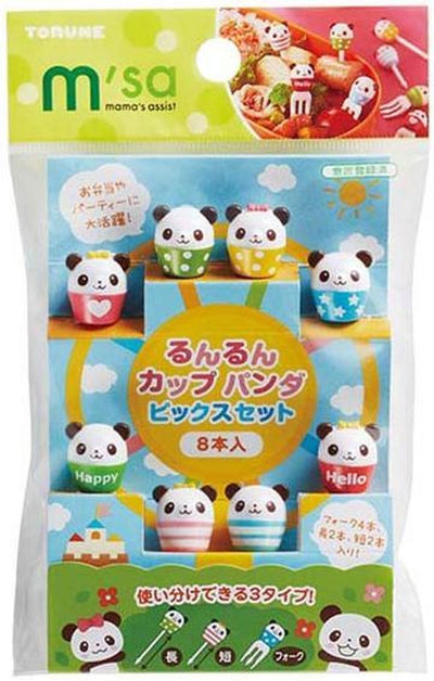Kawaii Bento Lunchbox Prikkers en Vorkjes Panda Cupcakes - Bento Picks