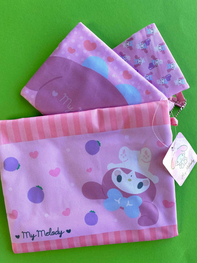 Sanrio Flat Zipper Pouch Set - Kuromi