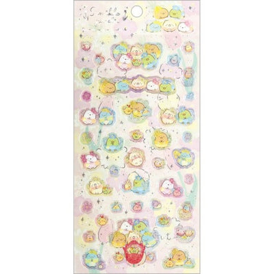 Sumikko Gurashi - Glitter Clear Stickers - Fairy Flower Garden - Roze