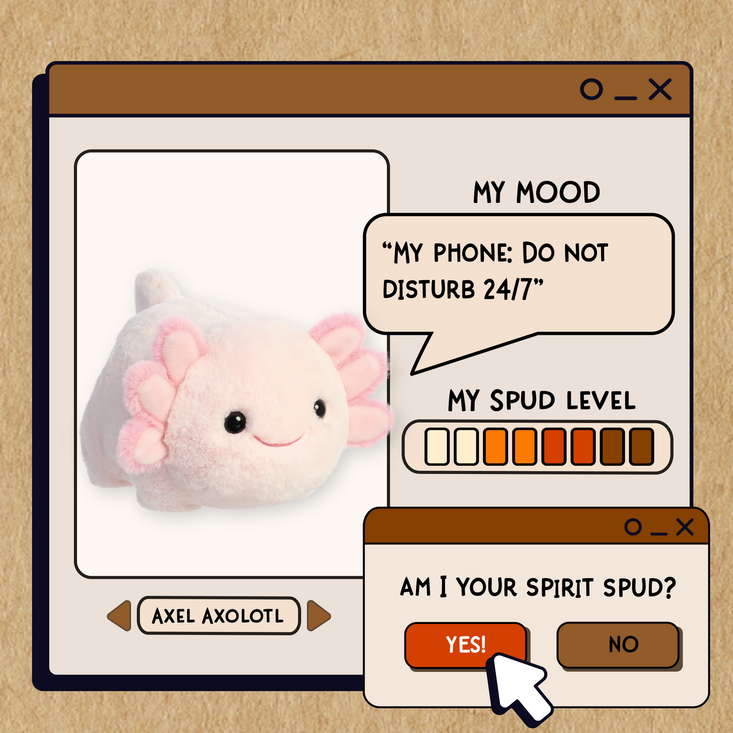 Spudsters Medium Plush - Axel Axolotl