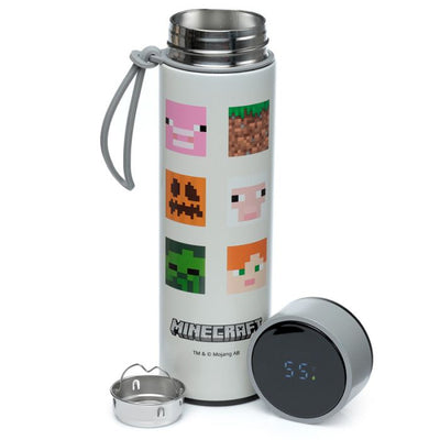 Drinkfles Minecraft (Thermofles RVS met thermometer)