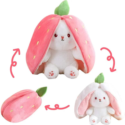 Bunny in Strawberry - Reversible Plushie