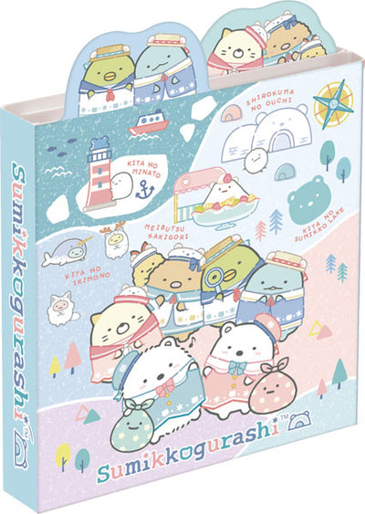 Uitklapbaar Memoblok Klein - Sumikko Gurashi Shirokuma´s Hometown Theme - Blue