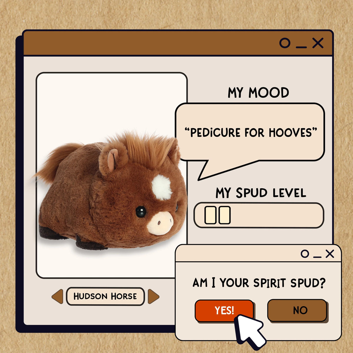 Spudsters Medium Plush - Hudson Horse