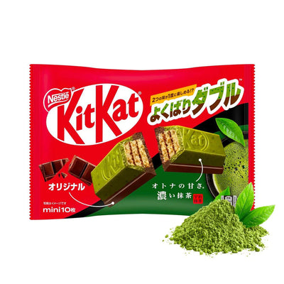 KitKat mini Yokubari Double, Two layers, Original & Matcha - zak 10 stuks