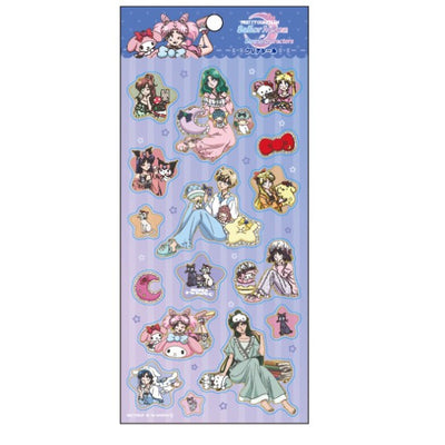 Sanrio Characters x Sailor Moon Clear Stickers - Blue