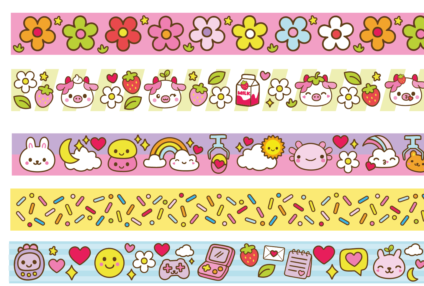 MostCutest.nl Washi Tape Set - 5 tapes