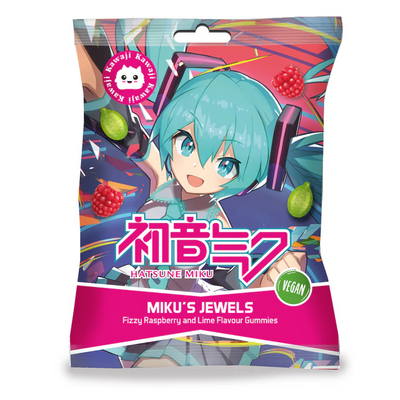 Hatsune Miku Vegan Gummies - Jewels Raspberry and Lime