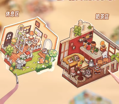 BYO Kawaii Sticker World - Mini Book (7 x 10 cm) (Pick One) - DIY Sticker Scene Set