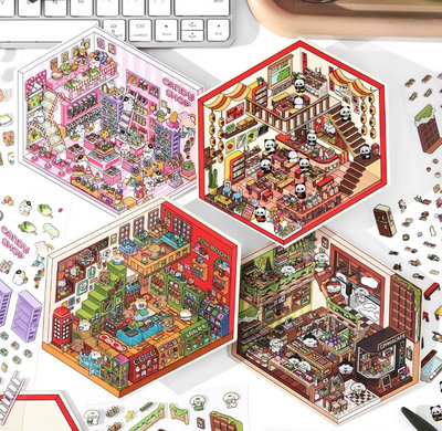 BYO Kawaii Sticker World - Cutest Shops Volledige Serie - DIY Sticker Scene Set