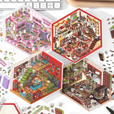 BYO Kawaii Sticker World - Cutest Shops Volledige Serie - DIY Sticker Scene Set