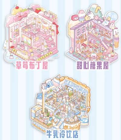 BYO Kawaii Sticker World - XL Pretty Pastels - DIY Sticker Scene Set
