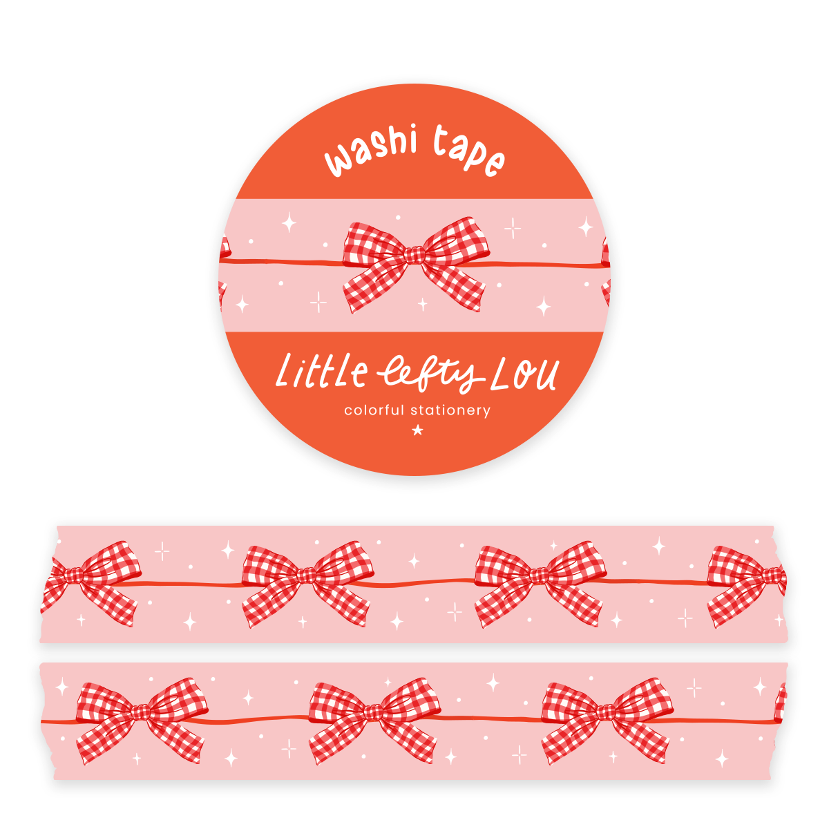 Washi Tape - Plaid Bow - Little Lefty Lou