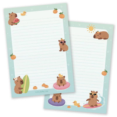 A5 Notepad - Capibara Beach Day (dubbelzijdig)
