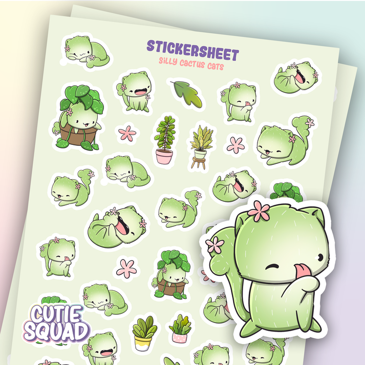 Stickervel - Silly Cactus Cats - CutieSquad