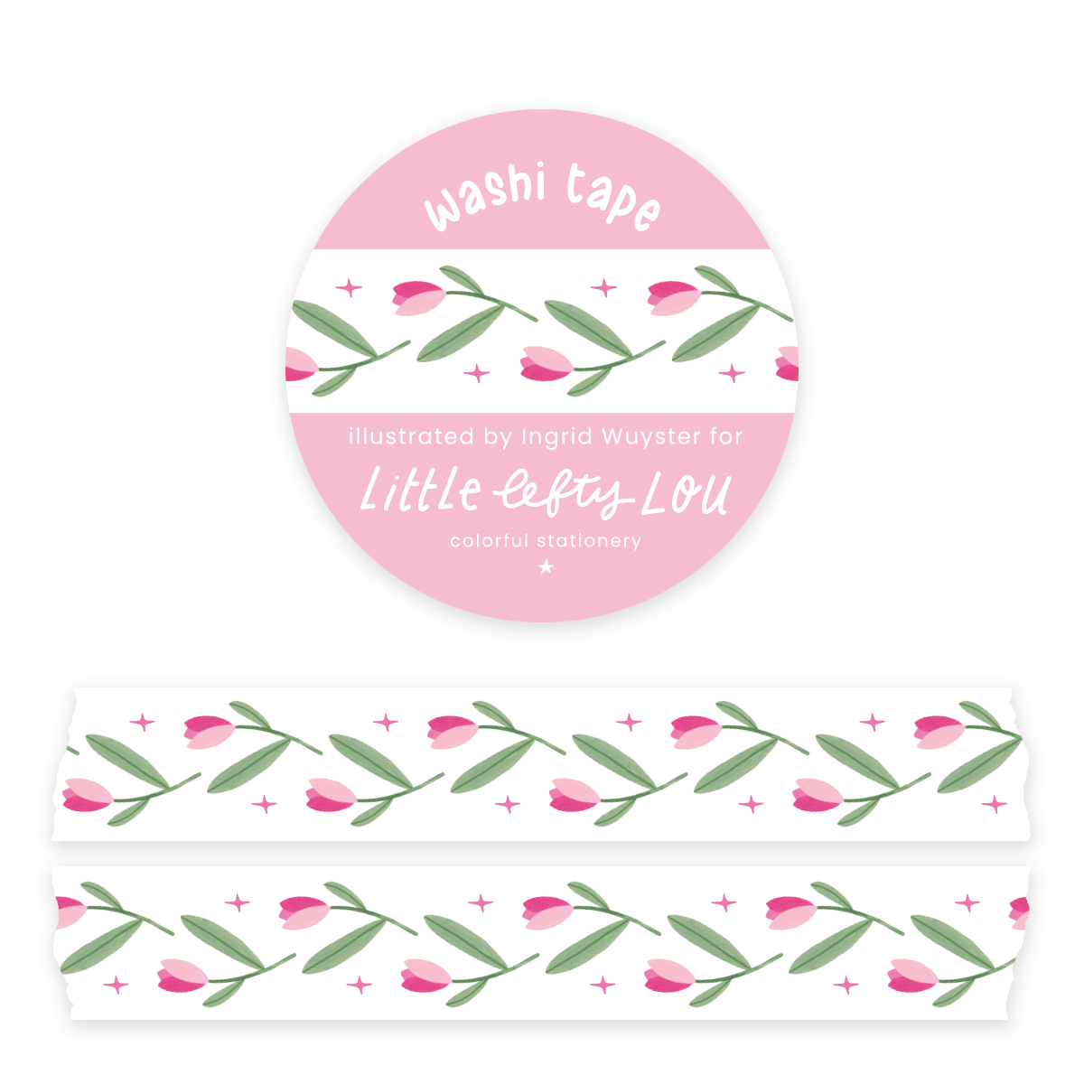 Washi Tape - Pink Tulips - Little Lefty Lou