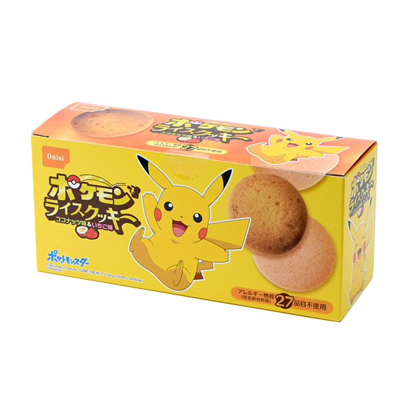 Pokémon Pikachu Rice Flour Cookies Coconut & Strawberry (20 pcs)