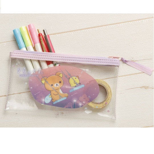 Etui / Clear Flat Pouch - Rilakkuma - Drowsy with You