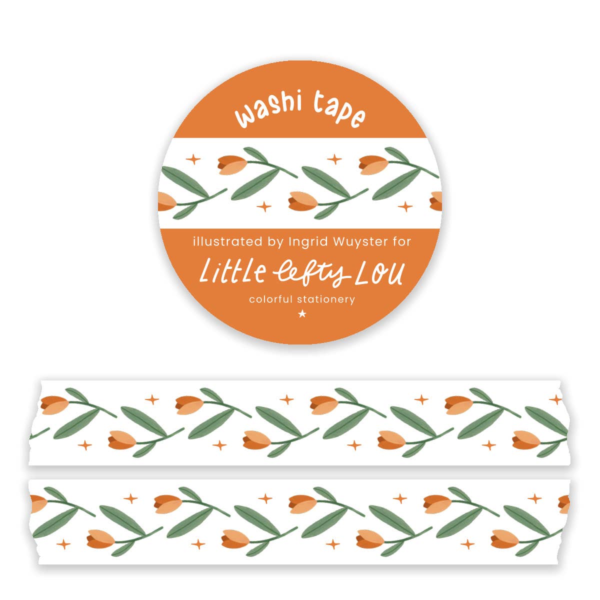 Washi Tape - Orange Tulips