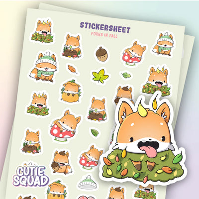 Stickervel - Foxes In Fall - CutieSquad