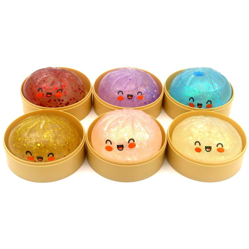 Glitter Squishy Dumpling Sugar Maltose Filling - 1x Surprise kleur Squeezy