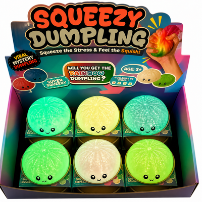 Glow In The Dark Glitter Squishy Dumpling - 1x Surprise kleur Squeezy