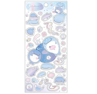 Stickervel Seal - San-X Jinbesan - Deep Sea Planetarium Pink