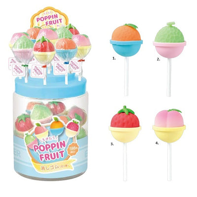 Poppin Fruit Eraser - Gum in lollypop-vorm - kies je soort