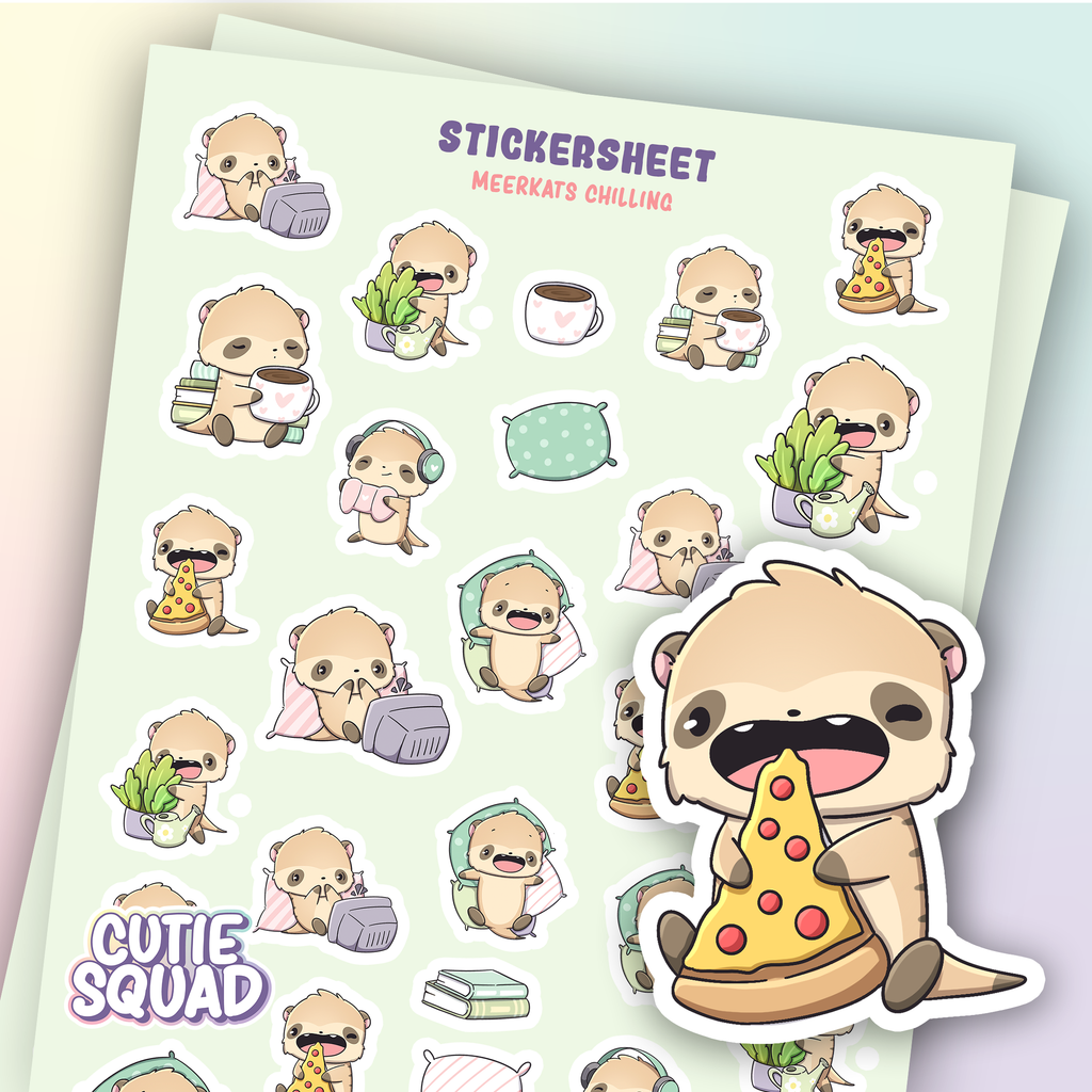 Stickervel - Meerkats Chilling - CutieSquad