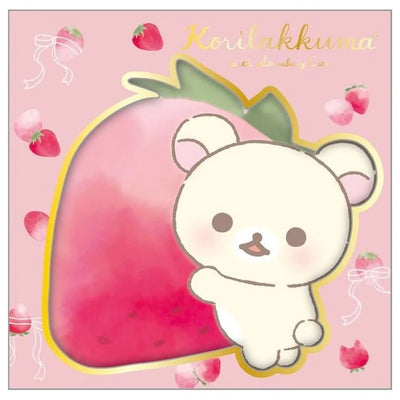 Memoblok Korilakkuma with Strawberry Cats - Strawberry