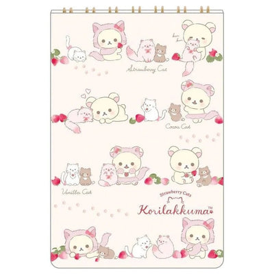 Memoblok met ringband Korilakkuma with Strawberry Cats - Light Pink