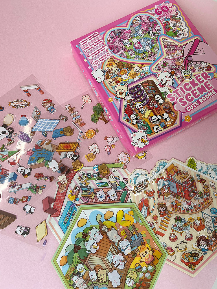 Kawaii Sticker Scene DIY Box - 60-Delig / 20-Scenes - MostCutest.nl DIY Sticker Set