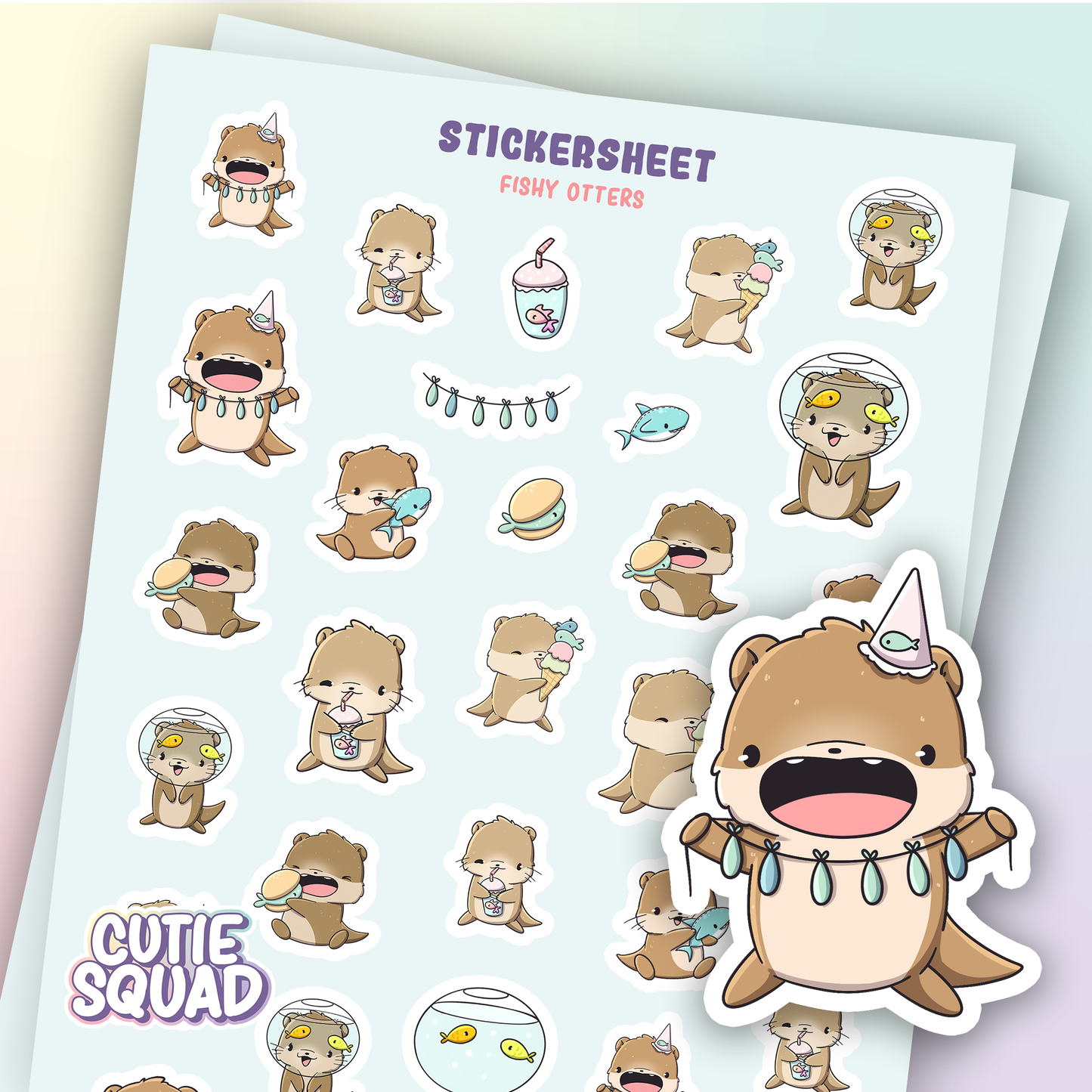 Stickervel - Fishy Otters - CutieSquad