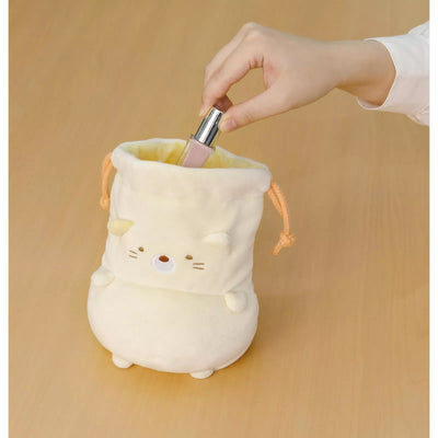 San-X Round Belly Drawstring Bag -  Sumikko Gurashi - Neko