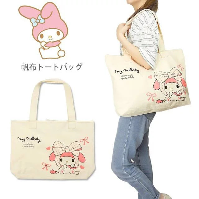 Sanrio Canvas Tote Bag Pick a character Hello Kitty